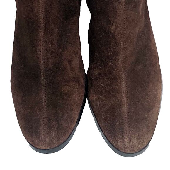 Apostrophe Suede Boots Pirate Riding 15 in Brown Zip 6.5 Women Meander Y2K Gypsy - Picture 6 of 16